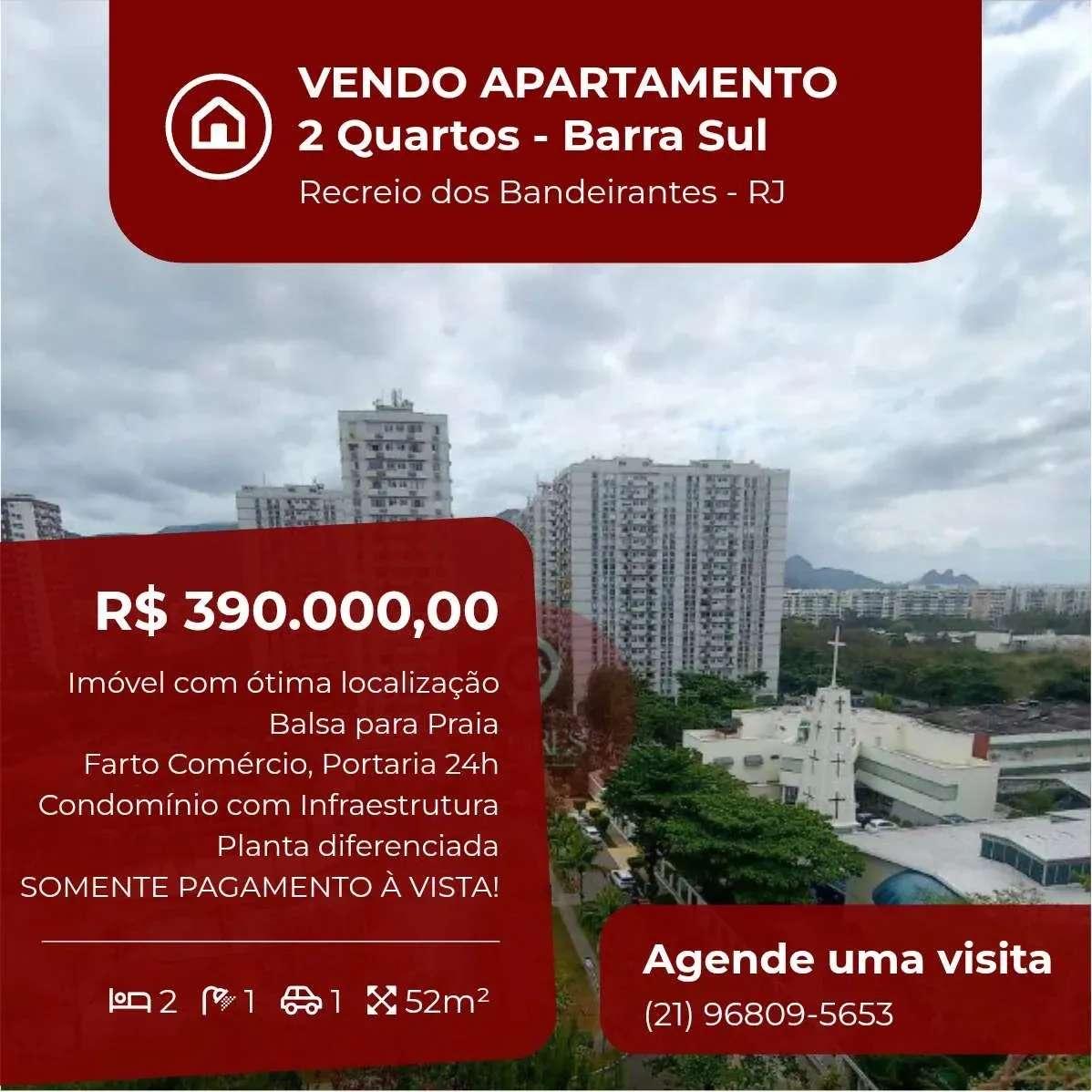 Apartamento à venda, no Barra Sul em Rio de Janeiro, Barra da Tijuca, com 2 quartos, 52m² - Soares Imóveis | Vendas, Adm & Locação