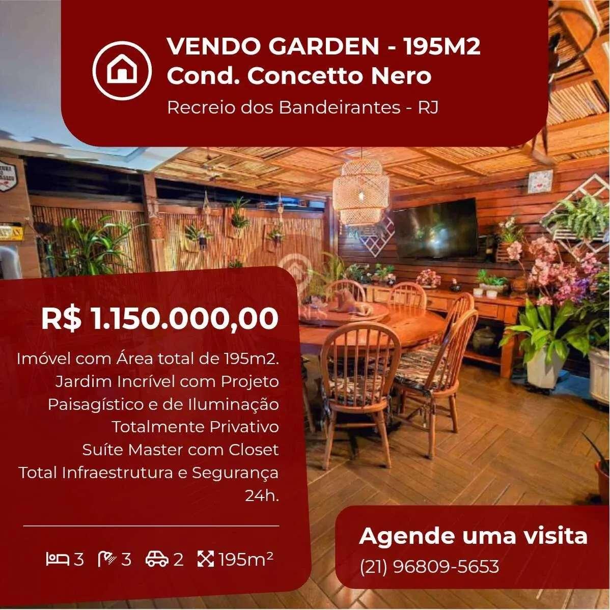 Apartamento Garden à venda, no Concetto Nero, com 3 quartos, 195m² - Soares Imóveis | Vendas, Adm & Locação